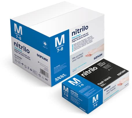 Santex GANTS NITRILE NOIR SANS POUDRE - Taille M