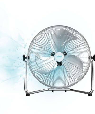 Cecotec Ventilatore da Pavimento EnergySilence 5000 Pro. 120 W, 3 Pale Metalliche 20 (51 cm), Motore in Rame, 3 Velocità, Inclinazione Regolabile, Finitura Cromata