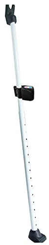 SECURITYMAN Barra di sicurezza 2 in 1 con allarme e fermaporta scorrevole con potente sirena di allarme da 120 dB - Ferro resistente e robusto (protegge dai graffi), modello 2021 bianco (barre di