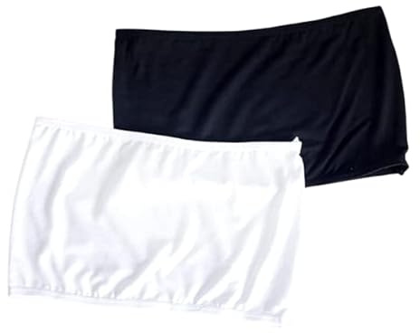 CHUANGOU Sujetador Bandeau Sin Tirantes de Encaje Floral para Mujer (Blanco y Negro), Talla única