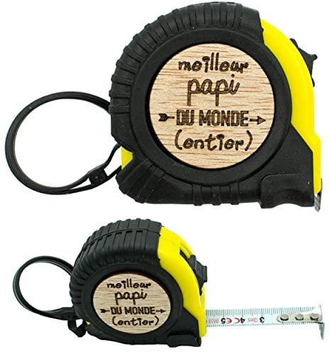 ERNESTINE - Mètre ruban Papi - cadeau fête des grands pères et fête des pères - cadeau papy accessoire homme - mètre pliant personnalisable famille - cadeau papi homme anniversaire Noël naissance