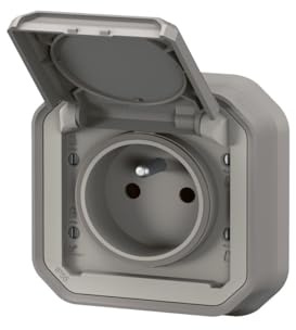 prise de courant - 2p+t - gris - encastré - legrand plexo 069831l