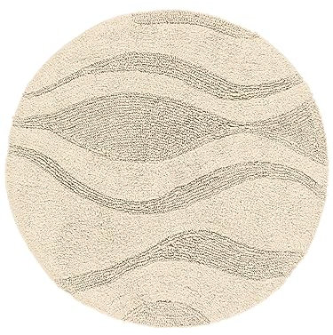 RugVista Breeze, Badematte, Moderne Teppiche, Ø 70 cm, Rund, Mittlerer Stapel, Maschinenwäsche, Cremeweiß Beige