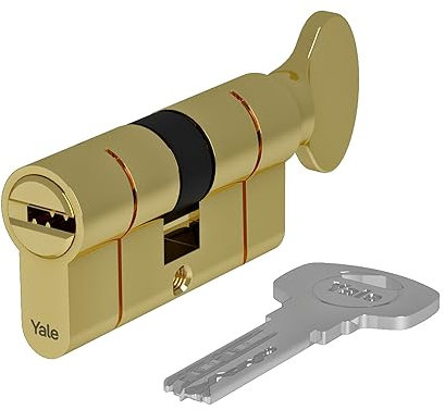 Yale 10-0552-4550-00-2211 Cilindro con Profilo Europeo, Ottone lucidato, 30/45