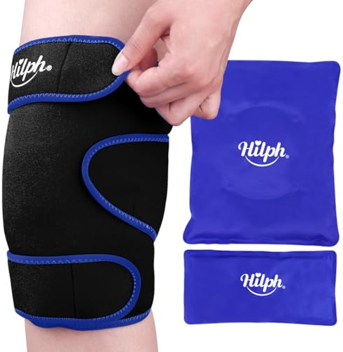 Hilph Grandi manicotti refrigeranti per ginocchia, cuscinetti refrigeranti freddi e caldi, per interventi di sostituzione del ginocchio, lesioni al ginocchio, sollievo dal dolore, gonfiore, lividi