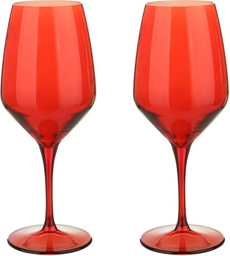 Pasabahce Allegra - Juego de 2 copas de vino de cristal rojo, decoración de mesa