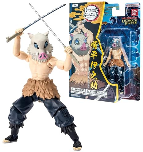 BANDAI Ultimate Legends Inosuke Hashibira Action Figure | 12.5cm Inosuke Anime Figure With 27 Points Of Articulation And Accessories | Gift Collectable Demon Slayer Anime And Manga Merch Figures