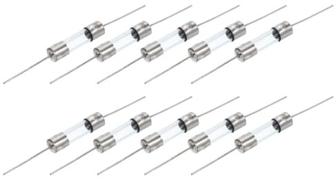 QUARKZMAN 10pz Fusibili a Tubo in Vetro, Assiali Con Filo di Collegamento 5x20mm 1A 250V per Sostituire o Riparare Diversi Elettrodomestici Domestici (F1A)
