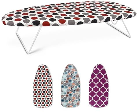 TIENDA EURASIA - Tabla de Planchar Plegable de Sobremesa | Diseño Compacto y Resistente | Patas Abatibles y Antideslizantes | Medida 75 x 34 cm | Color Surtido Aleatorio