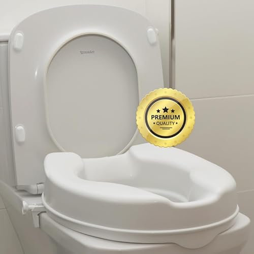 OrtoPrime Elevador WC Adulto 5cm Alza para wc Asiento elevador inodoro adulto UNIVERSAL Wc discapacitados - Alzador baño Adultos Ortopedia para mayores - Alzador WC Adulto Adaptable (Sin Tapa)