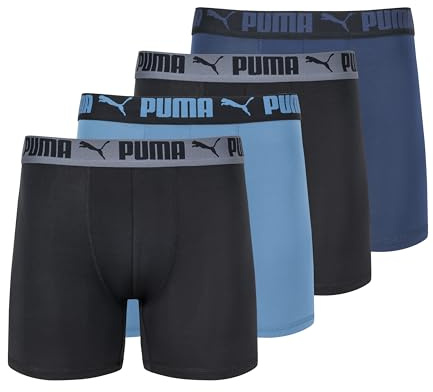 PUMA Standard Active Stretch Boxershorts för män, 4-pack, blå kombo