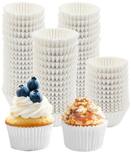 YEXEXINM Lot de 1000 caissettes à muffins en papier standard de 5 cm - Blanc - Qualité alimentaire - Pour pâtisserie, dessert, fête, anniversaire, mariage