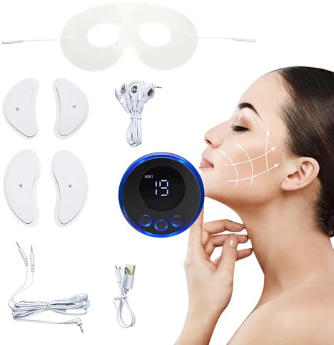 Máquina de estiramiento facial EMS - Masajeador facial de estimulación muscular eléctrica con tonificación de microcorriente multiusos | Dispositivo de belleza antienvejecimiento inalámbrico para la r