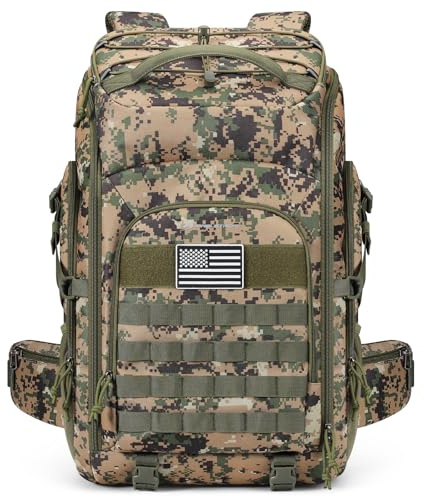 Maelstrom Tactical Backpack for Men, Water Resistant 40L Military Backpack, for Hiking, Camping, Gym with Molle System (Camouflage Green)