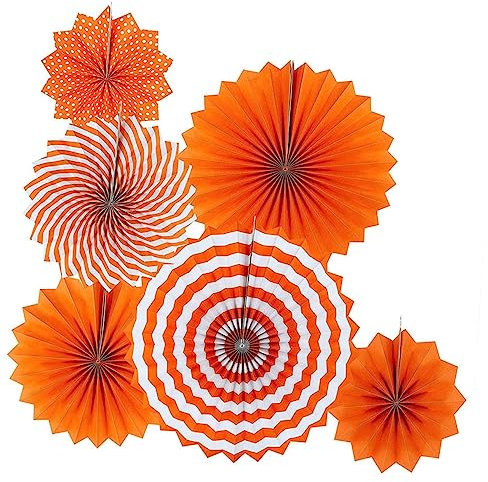 CHILDWEET 12pcs Festival Party Decorations Halloween Paper Fans Decorative Folding Hand Fans Celebration Decor