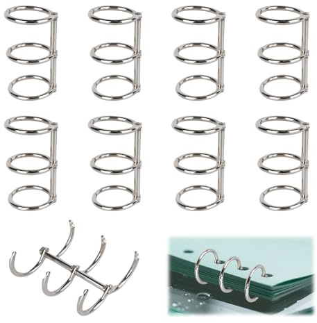 Lot de 16 anneaux de reliure métalliques, 20 mm, pour papier A4, fiches, avec finition en nickel, pour cahiers, dossiers, scrapbooking, argenté