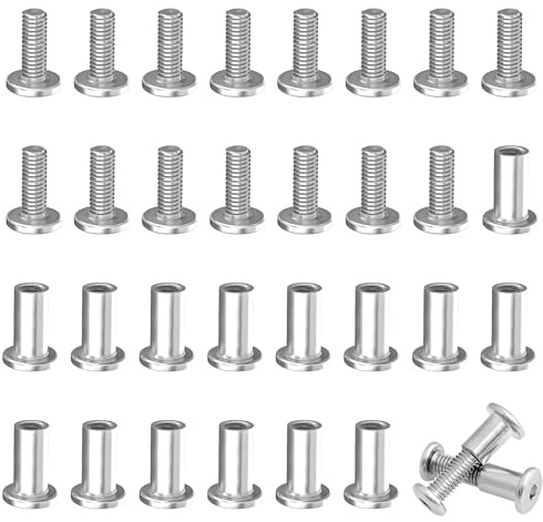 30 viti a manicotto M6, viti di collegamento, connettori per armadi, dadi a manicotto M6, viti per mobili, 46 – 56 mm (15 viti per mobili, 15 viti a manicotto), per mobili, armadi, assi di legno