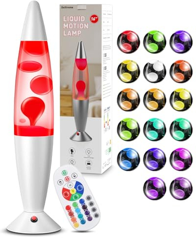 DoXtreme Lampada Magma 16 Pollici con 17 Colori e 4 Modalità, Telecomando RF 15m - Lampada Atmosfera con Effetto Fluido, Timer 8h per Bambini e Adulti Camera Ufficio Natale Regalo (41.7cm)