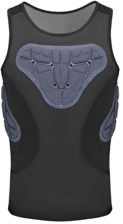 APLVFFZH Corpetto Protettivo Traspirante Gilet Sportivo da Uomo Maglia a Compressione Protezione per Petto E Schiena Leggero Adatto per Rugby E Hockey, L