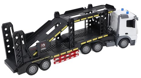SUPYINI Grand Camion de Transport télécommandé avec Remorque à Double Pont, Jouet de Voiture Rechargeable par USB avec Son Lumineux pour Enfants, Cadeaux de Noël, de Vacances et