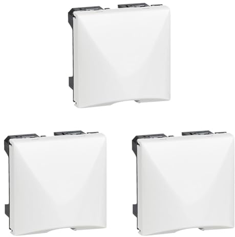 LEGRAND - Sortie de Câble Mosaic - Avec Serre-Câble - Pour Câbles Ø5 mm à Ø12,5 mm - Connexion par Câble 2,5 mm² - Fabriqué En France - Blanc (Lot de 3)