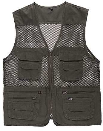 Daoba Uomo Gilet da Pesca Multitasche Maglia Giacca Traspirante Gilet da Lavoro Viaggio Estate Fotografia Vest