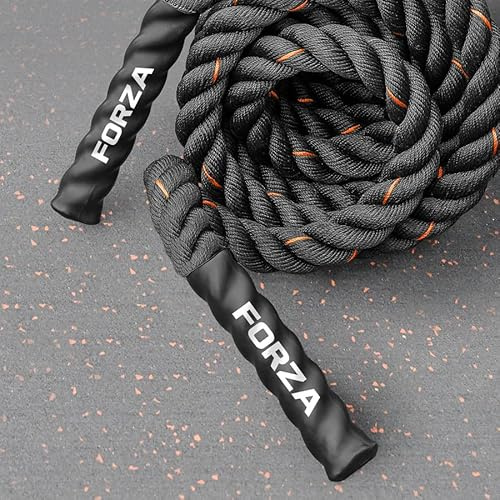 FORZA Corde de Bataille – Corde Ondulatoire pour Musculation, Formation & Fitness [9m, 12m, 15m – 38mm/50mm] (38mm, 9m)