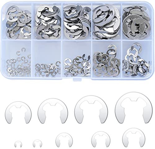 220 Stück E-Clips Set, Sicherungsring Sortiment Kit, Sprengringe Edelstahl Sprengringzangen Werkzeug - 1.5/2/3/4/5/6/7/8/9/10mm