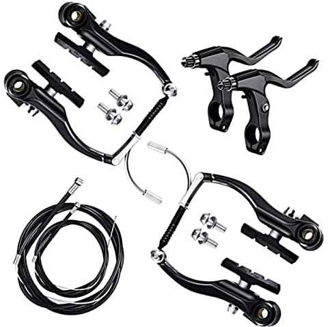2 Pairs Bike Brake Kit, Aluminum alloy Bicycle Brake Levers V Brake Set, Mountain Bike Front and Rear Brake Cables with Brake Caliper for MTB
