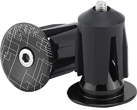 Tissting Aluminum Alloy Bike Handlebar End Caps, Black, 15.9-21.4mm - Adjustable Bar Plugs for MTB, Road, BMX Bikes, Protective and Easy Installation