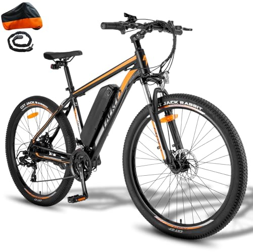 Fafrees F28 MT Bicicleta Eléctrica, 250W Bicicleta Eléctrica Montaña, 27.5 Bici Eléctrica Urbana, 14.5Ah/522Wh Batería, 25KM/H, Alcance 50-90KM (Naranja/Negro)