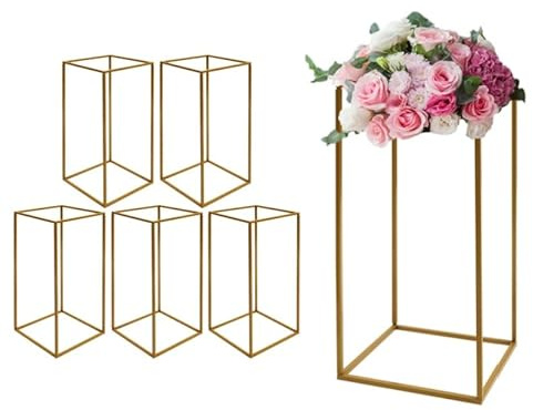 5 pezzi oro fiore fiore supporto colonna per tavolo, centrotavola matrimonio centrotavola, 60 cm, decorazione per tavolo, festa di casa, matrimonio
