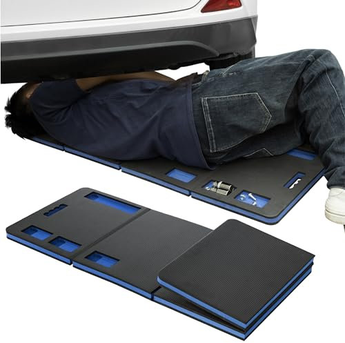 Navaris Tapis Antidérapant pour Mecanicien - Tapis de Sol Pliable en Mousse EVA pour Bricolage Outils et Dépannage - Tapis Moto Garage Mecanique Auto pour Protection Sol Genoux