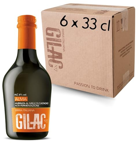 ALMA SPECIAL ALE Birra Artigianale al miele di castagno 6 Bottiglie da 33 cl, Birra Ambrata Italiana Non Filtrata e Non Pastorizzata, Birre artigianali confezioni regalo - Gradazione Alcolica 6% Vol