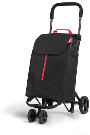 CARRELLO SPESA 50 LITRI TWIN 4 RUOTE portata fino a kg.30 COLORE NERO COMPATIBILE CON GI MI