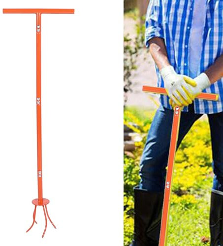 Gardon Cultivador Manual, Cultivador de Garra de Jardín de Acero Inoxidable, Cultivador Manual de Suelo, para Macizos de Flores, Campo de Verduras, Color Naranja