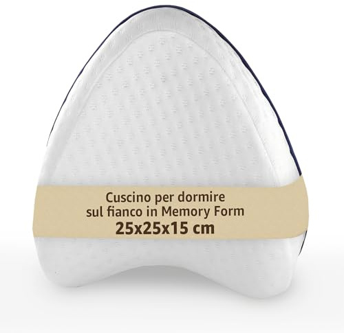 SONIT – Cuscino Gambe per Dormire in Memory Foam, Cuscino Ginocchia per Dormire sul Fianco, Supporto Ortopedico per Allineamento Postura, Traspirante Sfoderabile e Lavabile