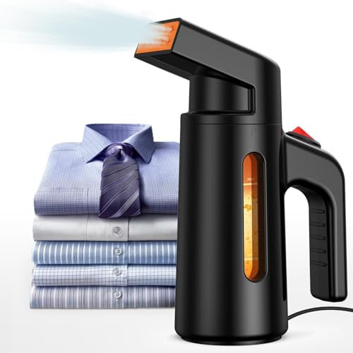 OLAYMEY Ferro da Stiro Portatile Verticale, Ferro da Stiro da Viaggio 700W, 40S di Riscaldamento Steamer, 180ML Stiracamicie Nero, Piccolo Stirella Verticaleper Turismo, Viaggi D'affari