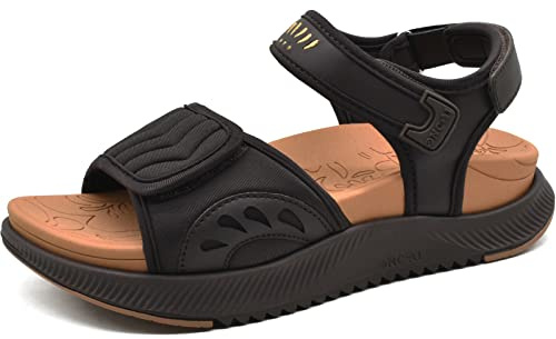 ONCAI Sandales Femmes,Soutien de voûte Randonnée Pour Fasciite Plantaire Sport Nautique Plateforme Orthopédique Extérieur Semelles avec 3 Sangle Réglables Taille 36-43