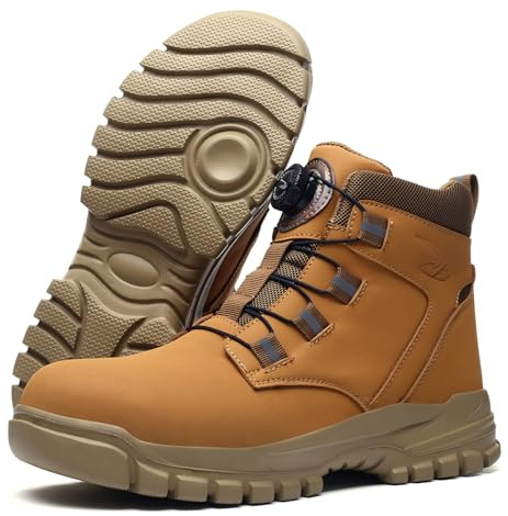 USOR Stivali di sicurezza Scarpe da ginnastica con punta in acciaio per uomo donna scarpe di sicurezza con cappuccio in acciaio scarpe da ginnastica stivali da lavoro scarpe da ginnastica con fibbia
