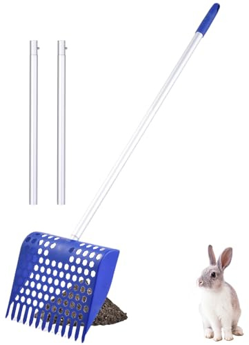 Pala genérica para estiércol de gallina en,Rastrillo de gallinero para tamizar residuos | Herramienta de Aluminio Desmontable para bajo Patio establo Caballo Conejo Cabra hámster Pato