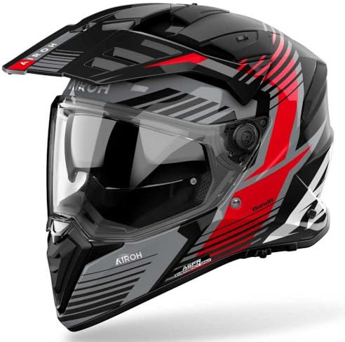 Airoh Bandit Spicy Enduro-hjälm, schwarz/grau/rot, M (57/58)