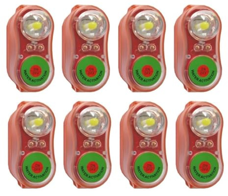 8 giubbotti di salvataggio, luci a LED, giubbotti di salvataggio lampeggianti per la sopravvivenza in acqua di emergenza