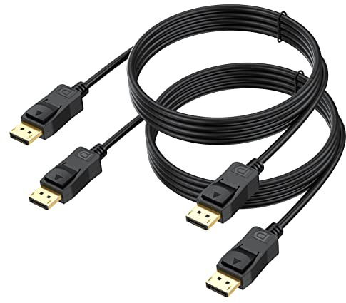 UVOOI DisplayPort Cable 6FT 2-Pack, 4K@60Hz DP to DP Computer Monitor Cable