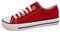 Ladies Canvas Shoes Plimsole Trainer Pumps Womens Lace Up Flat Shoes Red Size UK 6 EU 39