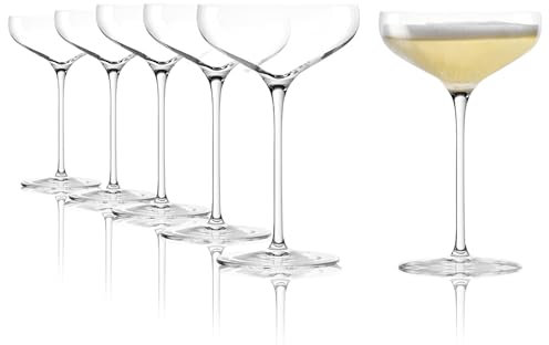 Stölzle Lausitz Champagnerschale SWING 6er-Set 300ml – Elegante Champagner Gläser ideal auch für Sekt & Cocktails – Hochwertige Coupette Kristallgläser – Spülmaschinen- & Stoßfest, Made in Germany