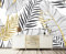 MIWEI Wallpaper Papier Peint Panoramique Palmier Feuille De Bananier Noir Et Blanc Papier Peint Nature Intissé Murale Chambre Salon -MIWEI Wallpaper-031-350cmx256cm