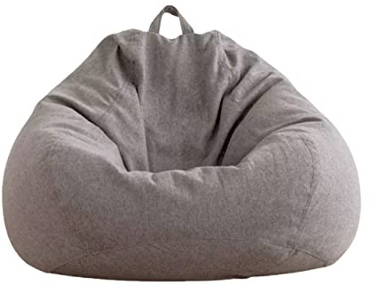 AD.CON Poltrona a Sacco Indoor con riempimento di perle EPS, Puff, poltrona relax, cuscino da seduta, cuscino da pavimento, Bean Bag (M, Grigio scuro)