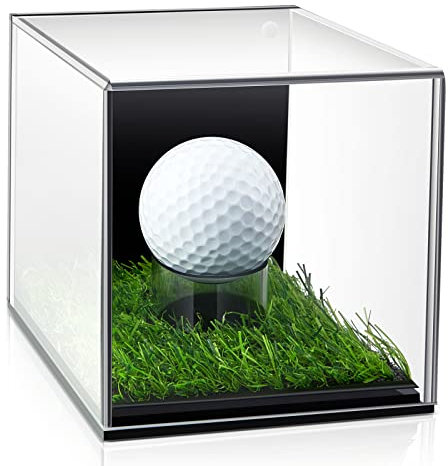Golfball-Vitrine, kleine Golfball-Hülle, Acryl-Hülle, transparente Displaybox, quadratischer Display-Halter, Ständer für Baseball, Golfball, Sammlerstücke, 9.9x10.2x9.9 cm (1 Stück)