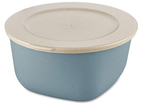 Koziol Connect Box 2 mit Deckel aus Kunststoff in der Farbe Nature Flower Blue 2L, Maße: 21cm x 20,5cm x 10,5cm, 7871716